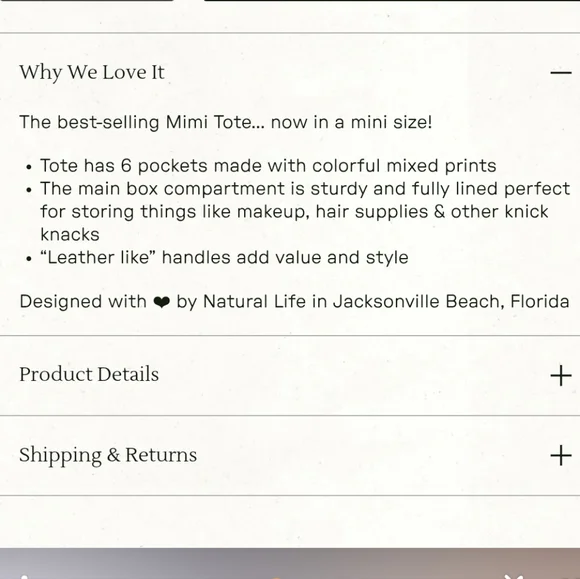 Rainbow Mini Tote Bag By Natural Life - Picture 3 of 6